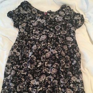 soft mini dress with floral design